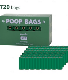 ieftine -Sac nou, ecologic, reciclabil, pentru excremente de câine, geantă portabilă de depozitare cu clemă hands-free, sac pentru deșeuri de animale, 48 de role