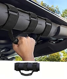 お買い得  -ジープ、UTV、クワッド用の頑丈なグラブバーハンドル1個。3本のストラップ付き。1 1/2～3インチのロールバーにフィット。左側から確実にアクセスでき、安全性を向上。丈夫なナイロンストラップ。