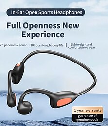 economico -Cuffie a conduzione ossea con 16 ore di riproduzione, auricolari wireless con archetto aperto, cuffie sportive impermeabili IPX6 con microfono per corsa e ciclismo