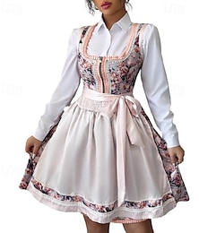 economico -Oktoberfest Vestito Dirndl Cameriera Bavarese Tedesco Monaco di Baviera Prati Per donna Carnevale Feste Festa della birra Panno in stile tradizionale