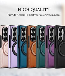 abordables -teléfono Funda Para Samsung galaxia Plegado en Z 7 Plegado en Z 6 Z Fold 5 Z Fold 4 Z Fold 3 Tarjetas billetera Soporte de carga inalámbrica Caballete Antigolpes Retro TPU Cuero de PU