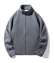 abordables -Hombre Chaqueta para senderismo Chaqueta de lana Chaqueta térmica Invierno Al aire libre Mantiene abrigado Camiseta Negro Azul Real Azul Oscuro Gris