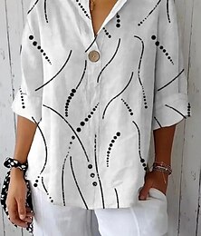 economico -Per donna Camicia Floreale Grafico Vintage Tropicale Hawaiano Manica 3/4 Girocollo Top Regolari Quotidiano Ferie Abbigliamento mare Stampato Bianco Rosa Blu Reale Viola Verde Estate Primavera