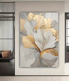 billiga -ett stycke ramlös guldfärgad blommig canvas väggkonst modern abstrakt blomtryck elegant heminredning lämplig för vardagsrum och sovrum ramlös