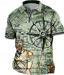 economico -Per uomo Plus Size POLO Grande e alto Stampe astratte Collo ripiegabile Stampa Manica corta Primavera estate Sportivo Di tendenza Streetwear Originale Esterno Strada Top