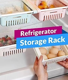 economico -4 ripiani portaoggetti per frigorifero, cestini portaoggetti da cucina espandibili e regolabili per uova, frutta, verdura e contenitori per la casa, organizer per frigorifero salvaspazio
