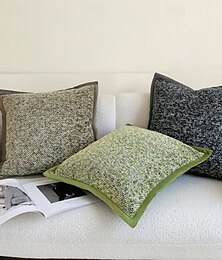 economico -Copricuscini nordici in ciniglia spessa, copricuscini decorativi verdi, 45x45 cm, per divano letto, soggiorno, fodera per cuscino di alta qualità.