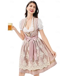 economico -Oktoberfest Vestito Dirndl Camicetta tradizionale bavarese Cameriera Bavarese Tedesco Monaco di Baviera Prati Per donna Carnevale Feste Festa della birra Panno in stile tradizionale
