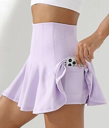 preiswerte -Damen Innenshorts Sportröcke 2 in 1 Mit Taschen Hohe Taille Unterteile Athleisure Fitnessstudio Trainieren Feuchtigkeitsableitend Atmungsaktiv Tennis Golfspiel Pickleball Sportbekleidung Sportkleidung