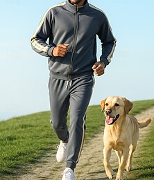levne -Pánské Mikina na zip Tepláková souprava Oblečení na atletiku Podzim Dlouhý rukáv Větruvzdorné Lehká váha Odvod vlhkosti Rybaření Turistika Venkovní sportovní oblečení Sportovní oděvy Barevné bloky
