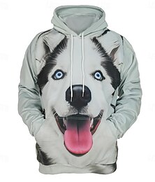 abordables -Hombre Animal Perro Sudaderas Sudadera Sudadera Sudadera con capucha Cuello Barco Fresco Impresión 3D Discoteca Ropa de calle Blanco Verde Trébol Correa Gráfico Otoño Invierno Diseñador