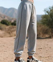 お買い得  -男性用 ランニングパンツ スポーツパンツ ジョガースウェットパンツ ポケット ドローストリング ボトムズ アスレイジャー ジム用 いい結果 ライトウェイト 高通気性 釣り ハイキング ランニング ルーズフィット スポーツウェア アクティブウェア ソリッド ブラック ブルー ベージュ