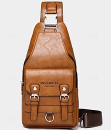 economico -Borsa a tracolla vintage da uomo in similpelle – marsupio multitasche con tracolla per attività casual, viaggi e attività all'aperto