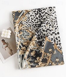 economico -Per donna Sciarpa rettangolare Streetwear Quotidiano Data Marrone Sciarpa Leopardo