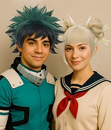 abordables -Perruques de cosplay Blond Lisse Cheveux synthétiques Court Perruques Homme / Femmes Perruques Pour la fête