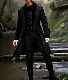 preiswerte -Steampunk 18. Jahrhundert 17. Jahrhundert Mantel Smoking Frack Vampir Einfarbig Kostüm Herren Steampunk Karneval Maskerade Party / Abend Erwachsene Mantel