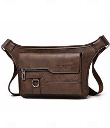 economico -Borsa a tracolla da uomo in similpelle con tasche multiple – borsa a tracolla casual da viaggio per lavoro, spostamenti quotidiani e attività all'aperto