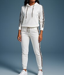 voordelige -Dames Trainingspak Joggingbroeken Sportkleding Herfst Lange mouw Hoge taille Spandex Winddicht Lichtgewicht Sportschool Voor buiten Hardlopen Sportkleding Sportkleding Effen Wit Blauw Khaki