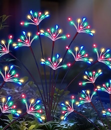 ieftine -2 bucăți de lumini cu stea solară tip artificii 8 moduri de iluminare lumini de grădină impermeabile pentru curte patio petrecere nuntă decorare Crăciun/Halloween