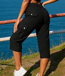 voordelige -Dames Joggingbroeken Joggingbroek Cargo Capri-broek Zakken Recht been Hoge taille Kleding Onderlichaam Sportkleding Sportschool Training Micro-elasticiteit Ademend Wandelen Training Sportschoenen