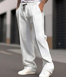 levne -Pánské Tepláky Běžec Kalhoty Vaflové kalhoty Kapsy Elastický pas Šňůrky Bez vzoru Pohodlné Outdoorové sporty Denní Módní Na běžné nošení Černá Bílá Lehce elastické