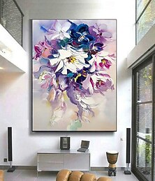 economico -dipinto a olio dipinto a mano arte murale astratta pittura a coltello paesaggio fiore decorazione della casa rotolo decorativo tela senza cornice non tesa