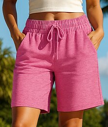 voordelige -Dames Hardloopbroeken Trainingsshorts Zak Trekkoord Hoge taille Kleding Onderlichaam Sportkleding Sportschool Training Katoen Ademend Sportschooltraining Voor buiten Hardlopen Ruim Passend