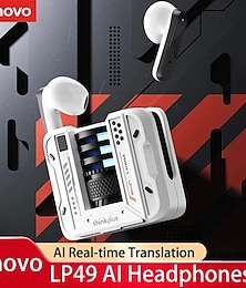 رخيصةأون -سماعات أذن لينوفو LP49 AI TWS Bluetooth V5.4 الجديدة مع ترجمة AI بلغات متعددة وسماعات أذن ذات تأثير صوت محيطي
