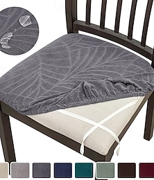 abordables -1/4/6 piezas de funda de cojín de asiento de silla jacquard impermeable, elástica y extraíble, funda antideslizante y lavable para sillas de comedor, cocina, oficina y uso doméstico