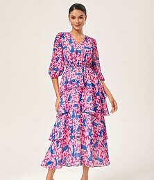 abordables -robe péplum cintrée en mousseline léopard rose