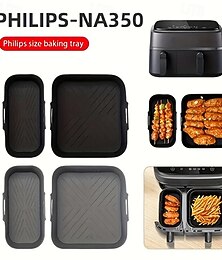 halpa -2 kpl kiertoilmakeittimen uudelleenkäytettävä tarttumaton silikoninen uunipelti, sopii Philipsin NA350-3000-kokoisiin silikonipeltimalleihin, joissa on tarttumaton pinta, sopii kiertoilmakeittimiin,