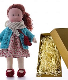 abordables -Muñeca Waldorf de cuerpo de algodón, muñeca de artista hecha a mano, mini muñeca para vestir, bricolaje (oso accesorio no incluido) para regalos de Navidad