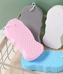 halpa -4 kpl superpehmeitä kuorivia kylpysieniä – hypoallergeeninen 3D-vartalonkuorija, tpr-materiaalia, manuaalinen syväpuhdistus &ihon tasoitus, vaaleanpunainen/sininen/valkoinen/harmaa