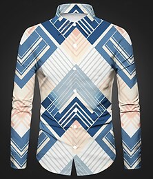 olcso -Retró 1970-es évek Ing Diszkó Geometriai Pszichedelikus Jelmez Férfi Mindszentek napja Farsang zenei fesztivál Pride Parade Retro témájú buli Felnőttek Ing