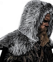 levne -Retro Středověké Renesanční Kapuce Přehozy přes ramena Kostým z umělé kožešiny Válečník Viking Pánské předvečer Všech svatých Karneval Výkon Párty LARP Dospělí Šátek