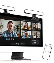 お買い得  -充電式クリップオンビデオ会議ライト。リモコンとタッチコントロール付き。ズーム通話やビデオ録画用の3つの照明モードを調整可能。