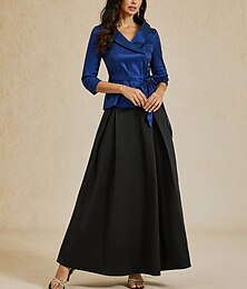 olcso -Női Szoknya Elegáns Szüret Hosszú hossz Fényes Maxi Magas derék Szoknyák Nyúlós Fekete Nyár Nejlon