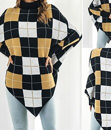abordables -Femmes Pull Occasionnel Bloc de Couleur Épais Col roulé Tricoté manche longue Hauts Réguliers Tricoter Quotidien Fête Sortir Jaune Automne Hiver