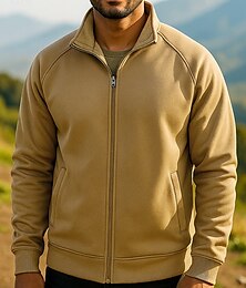 preiswerte -Herren Fleecejacke Thermojacke Winter Draussen Patchwork Thermowarm Oberteil Schwarz Grün Khaki Grau