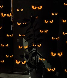 abordables -Pegatinas de pared con ojos que brillan en la oscuridad para Halloween, calcomanías de caras aterradoras, decoraciones luminosas autoadhesivas para la sala de estar, decoración de fiestas
