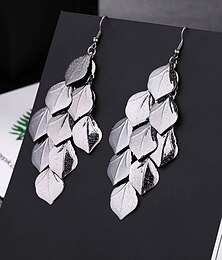 levne -Visací náušnice Klasické listové náušnice Šperky stříbrná / černá / zlatá pro párty do práce dárek denně festival