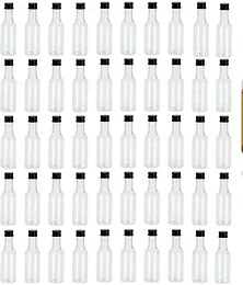 economico -50 mini bottiglie di liquore con imbuto e coperchio, bottiglie di plastica trasparente da 50 ml/1,7 oz per alcolici, bomboniere per matrimoni, compleanni, festival della birra, eventi al bar