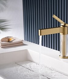 billiga -Badrum Tvättställ Kran - Klassisk Nickelborstad / Elektropläterad / Målade ytor Centerset Singel Handtag Ett hålBath Taps