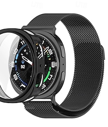 billige -Klokkerem til Samsung Galaxy Klokke 8 40/44 mm Watch 8 Classic 46mm Se Ultra Rustfritt stål Erstatning Stropp med Case Magnetisk lås Milanesisk rem Armbånd