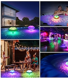billiga -1/2 st 2025 ny kreativ USB-uppladdningsbar poolflytande ljus RGB 7 färger växlande nattlampa IP68 vattentät bröllopsfest semester pool badkar omgivande ljus