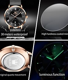 abordables -Un nuevo reloj de cuarzo de negocios para hombre de Olevs con calendario luminoso, sencillo y moderno, resistente al agua, ultrafino, informal, deportivo.