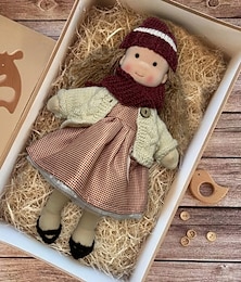 abordables -Muñeca Waldorf hecha a mano para niña con conjuntos de ropa - Muñeca de peluche suave de 11.8 pulgadas para niños pequeños, regalo de Navidad ideal para niños