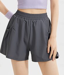 abordables -Mujer Pantalones Cortos Running Pantalones cortos de tenis 1 PC Pantalones cortos Deportivo Cintura ancha Reduce la Irritación Eslático Aptitud física Profesional Tenis Corriendo Aptitud física Color