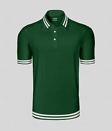 abordables -Homme T-shirt POLO Vert foncé Manche Courte Top Tenue de golf Vêtements Tenues Porter des vêtements