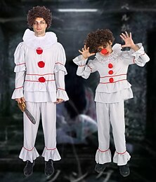 levne -Klaun Pennywise předvečer Všech svatých Fancy kostým Kombinéza Halloween skupinové rodinné kostýmy To Horor Strašidelný kostým Dětské Dospělé Pánské Chlapecké předvečer Všech svatých Karneval Výkon
